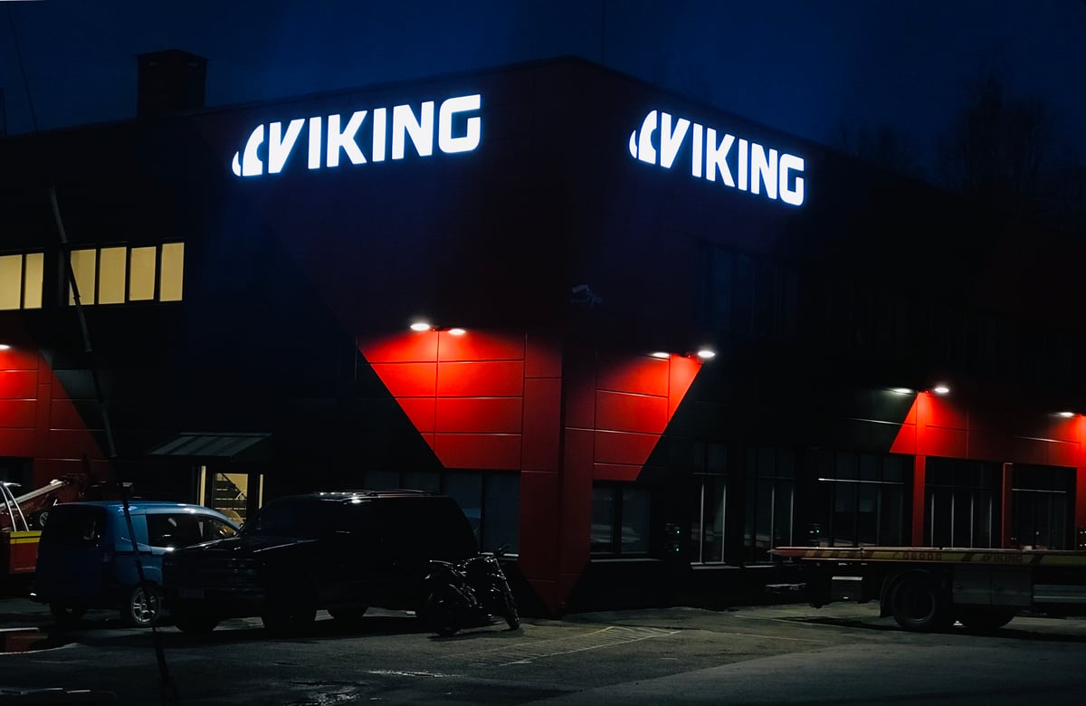 Viking skilt lysende